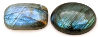 2 Stunning Polished LABRADORITE Stone Cabochons