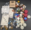 Vintage Sewing Treasures & More: Assorted Buttons, 2 Gorgeously Hand-Embroidered Pillowcases, 2x Circulated 2015 50-Year Commemorative Quarters, Mini Harmonica Charm + - 8