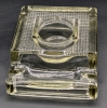 Vintage (Possibly Antique) Beveled Glass Inkwell with 2 Pen Slots | 4" x 5" x 1.5" - 2