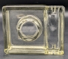 Vintage (Possibly Antique) Beveled Glass Inkwell with 2 Pen Slots | 4" x 5" x 1.5" - 5