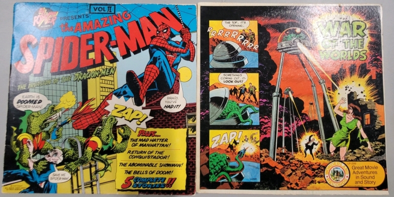 2 Vintage Vinyl Records, The Amazing Spider-Man Vol.2 And War Of The Worlds