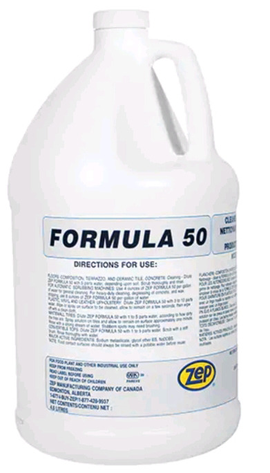 Zep | Formula 50 Heavy-Duty Alkaline Cleaner / Degreaser 4 L Jug Model #JL657 * Open But Appears Full *