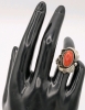 Gorgeous Navajo Signed E. Begay Coral & Unstamped Sterling Silver Size 6 Ring