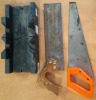 Assorted Tool Lot | Includes But Isnt Limited To; 2 Hand Saws & a Mitre Box + 2 Richard Paint Scrappers From ( 10" - 14" ) - 2