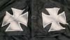 Used Once - 10' &times; 10' Black Outdoor Canopy Cover with Silver/Grey Maltese Crosses on Corners . Used One (1) Time - 2