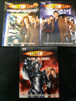 3 Doctor Who Paperback Novels, Including; Doctor Who: Starships and Spacestations, Doctor Who: Companions and Allies, Doctor Who: Aliens and Enemies, Good Condition