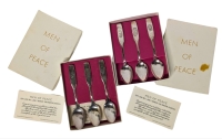 2 Vintage Sets | MEN OF PEACE Commemorative Spoons | Pope John XXIII, JFK, Winston Churchill | Oneida Silversmiths Canada