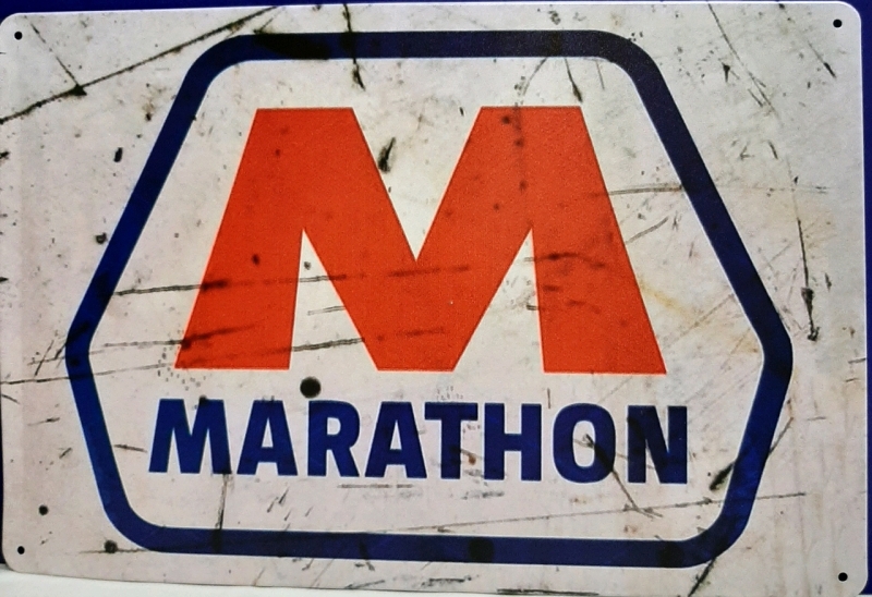 New" Marathon" Metal Sign 11.75" X 7.75"