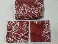 New Blanket & 2 Pillowcase Set | Burgandy Color With White Tree Design