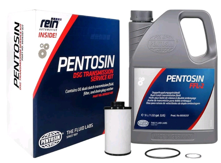 New Pentosin | Audi/Volkswagen 40K Mile DSG Transmission Service Kit with 5L of FFL-2 Double Clutch Transmission Fluid, Filter, and Seals Model # 8038207-KIT * Retails For 179.97 *