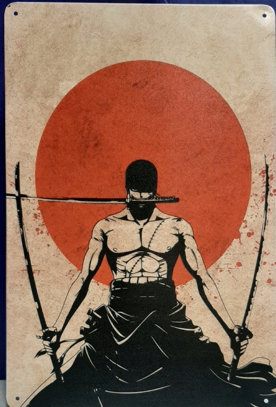 New 7.75" X 11.75" Kmiiliy Roronoa Zoro Metal Sign