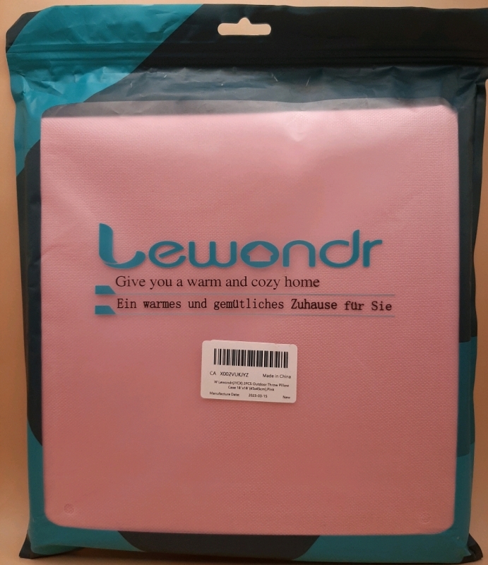 New in Package Lewondr Outdoor Pillow Covers 18" X 18" Stock photos used