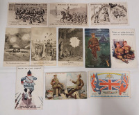 WWI Illustrated Military Postcards . 11 Postcards , Used (1) & Unused (10)