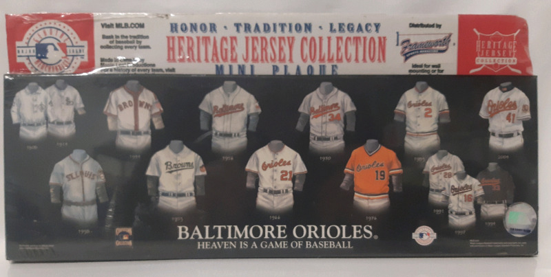 New *Sealed* MLB Baltimore Orioles - Heaven Is a Game Of Baseball Heritage Jersey Collection Mini Plaque ( 15" x 5.5" )