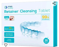 New 36 pcs | Dr.Ortho Retainer Cleansing Tablets Helps Remove Stains & 99.9% Of Bacteria & Fungi