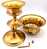 2 New Gold Tone Metal Vases for Wedding Centerpieces / Home Decor | 5.1" x 6.3" | Retails for Over $60! - 2