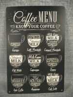 New Coffee Metal Tin Sign 12x8"