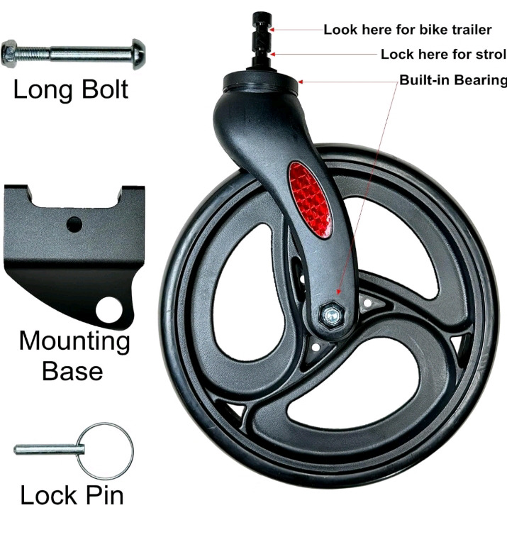 New Burley Bike Trailer Stroller Wheel Kit for Burley Bike Trailers ( 8" Diameter )<br/>
