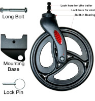 New Burley Bike Trailer Stroller Wheel Kit for Burley Bike Trailers ( 8" Diameter )<br/>