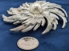 Large Signed Vintage Sarah Coventry Round Silver Tone & Faux Pearl Brooch | 2.75" Diameter - 2