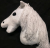 New Plush Hobby Horse/Pony Head Pillow - 12"L x 4"W x 13"H White