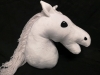 New Plush Hobby Horse/Pony Head Pillow - 12"L x 4"W x 13"H White - 2