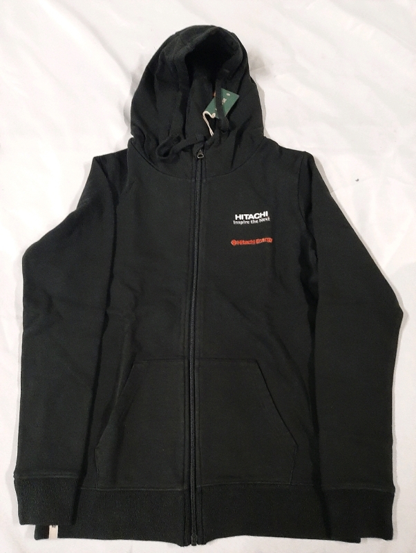 New with Tags Tentree Organic Zip Front Hoodie Size S Has the Hitachi Energy Logo on it.