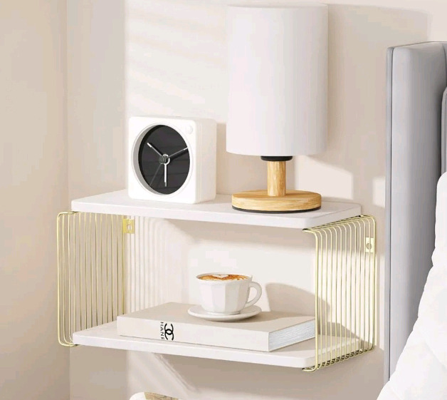 New Filano | Geometric Floating Nightstand/ Bed Side Shelf ( 16.9" x 7.1" x 8.2")