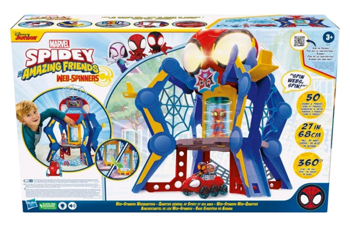 New Hasbro Gaming | Disney Junior Marvel Spidey And His Amazing Friends Web-Spinners; Web Spinners Headquarters 27" Tall | Includes; Action Figure, Vehicle & Accessories