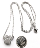 New Silver Tone Paw Print-Shaped Memorial Keepsake Urn Necklace for Pet Ashes / Cremains - 3