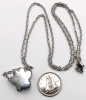 New Silver Tone Paw Print-Shaped Memorial Keepsake Urn Necklace for Pet Ashes / Cremains - 4