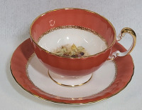 Aynsley " Orchard " Cup & Saucer , Signed D Jones . Both Ring True , No chips or cracks