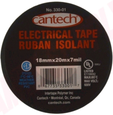 New | 6 Pack Cantech Black Vinyl Electrical Tape 11/16" x 66'