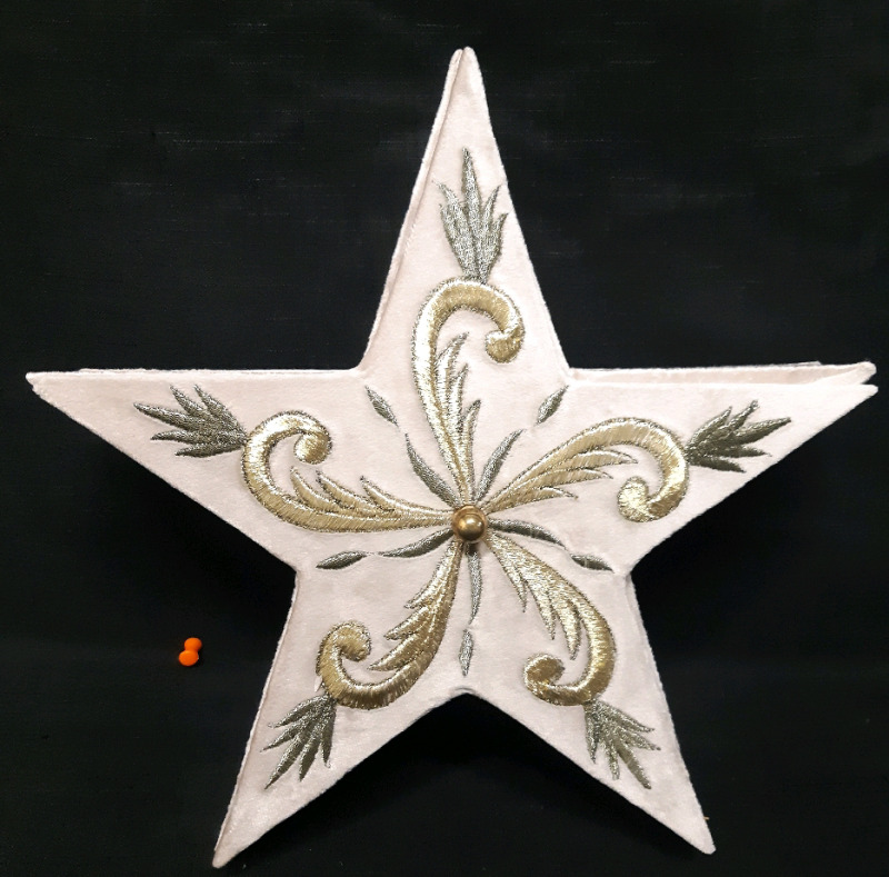 New | Star-Shaped Storage / Jewlery Box Covered In Velvet-Like Material ( 12" Long from Point to Point )
