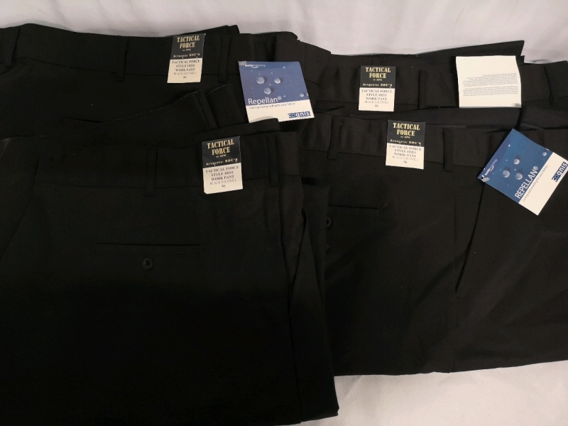 4 New APG sz 56 Waist & 36" Length Men's Tactical Force Black Twill Pants *Pants fit Small*