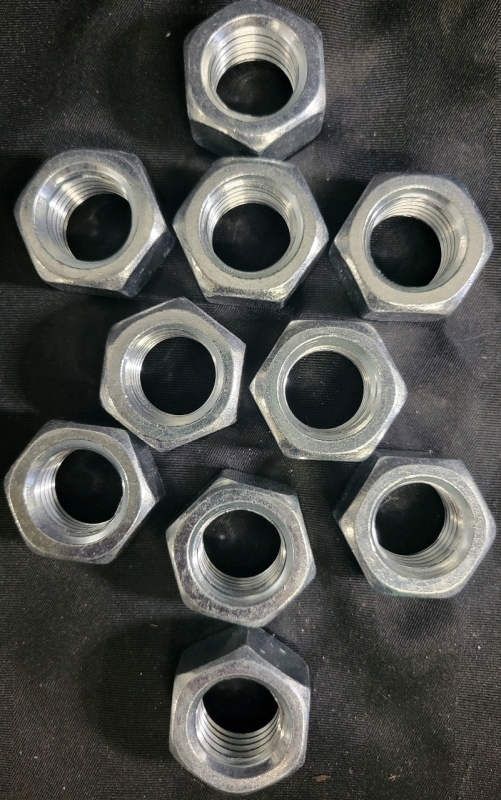 10 New Large Threaded Nuts 1" Hole