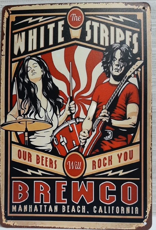 New "WhiteStripes Brew Co" Sign 11.75" X 7.75"