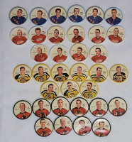 Vintage NHL Hockey Shirriff & Salada Food Player Caps , 35 Caps . Boston , NYR , Detroit & Chicago