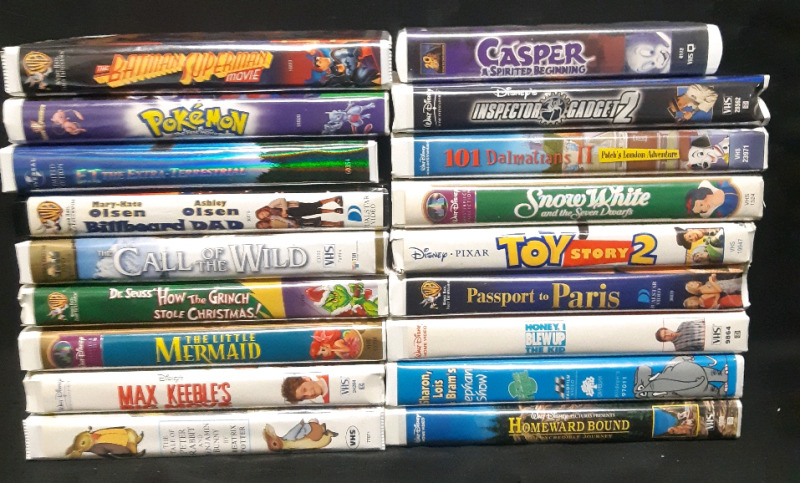 18 Vintage Family VHS Tapes Includes Disney, Warner Bros & More | Includes Toy Story 2, The Call of The Wild, Pokemon, ET & More