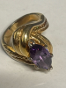 Spectacular Art Nouveau style statement Ring Purple Marquise<br/> - 4