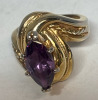 Spectacular Art Nouveau style statement Ring Purple Marquise<br/> - 5