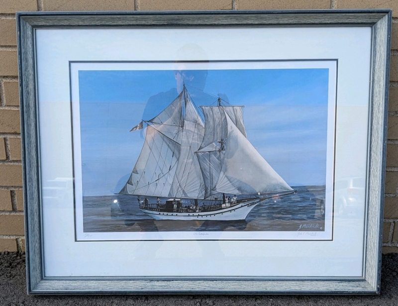 Signed, Framed & Matted Number 126/475 Limited Edition Print of the S.T.V. Pathfinder by Canadian Artist John E. Marshall | Frame 30.75" x 24"