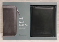 New - Bellroy Work Folio A5 Leather Case for Notes , Tech & Cables . Measures 7"×9"