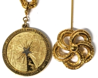 Vintage Signed Monet Virgo Astrology Pendant (1.15") on 25" Chain & Signed Monet Pin (3")