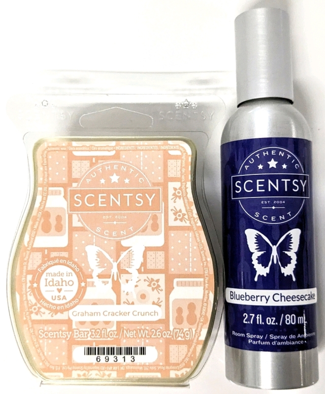 New SCENTSY Graham Cracker Crunch Scentsy Bar (74g) & Blueberry Cheesecake Room Spray (80ml)