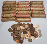 Canadian & USA Penny Lot - 17 Rolls & 40+ Loose Pennies
