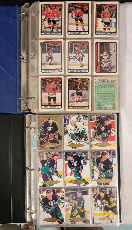 1990-91 OPC NHL Hockey Trading Card Singles , 1991 Score NHL Trading Card Singles & 1995-96 Fleer NHL Hockey Trading Card Singles .