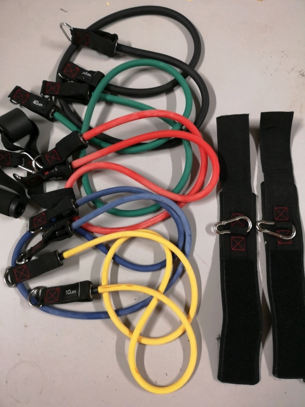 5 Exercise Tension Bands - 10 to 50 lbs