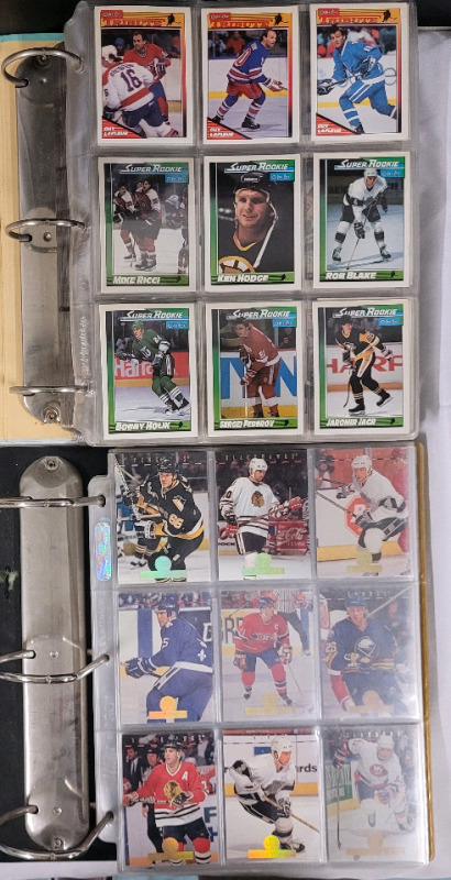 1991-92 OPC NHL Hockey Trading Card Singles & 1994-95 Leaf NHL Hockey Trading Card Singles . 600+ Cards in 2 Bimders