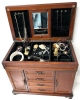 Gorgeous Large-Capacity Wooden Jewelry Box with Contents | 16" x 9.5" x 13.25" Tall - 2